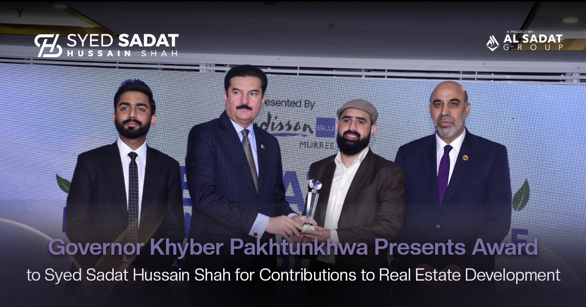 Governor Khyber Pakhtunkhwa Presents Award to Syed Sadat Hussain Shah for Contributions to Real Estate Development