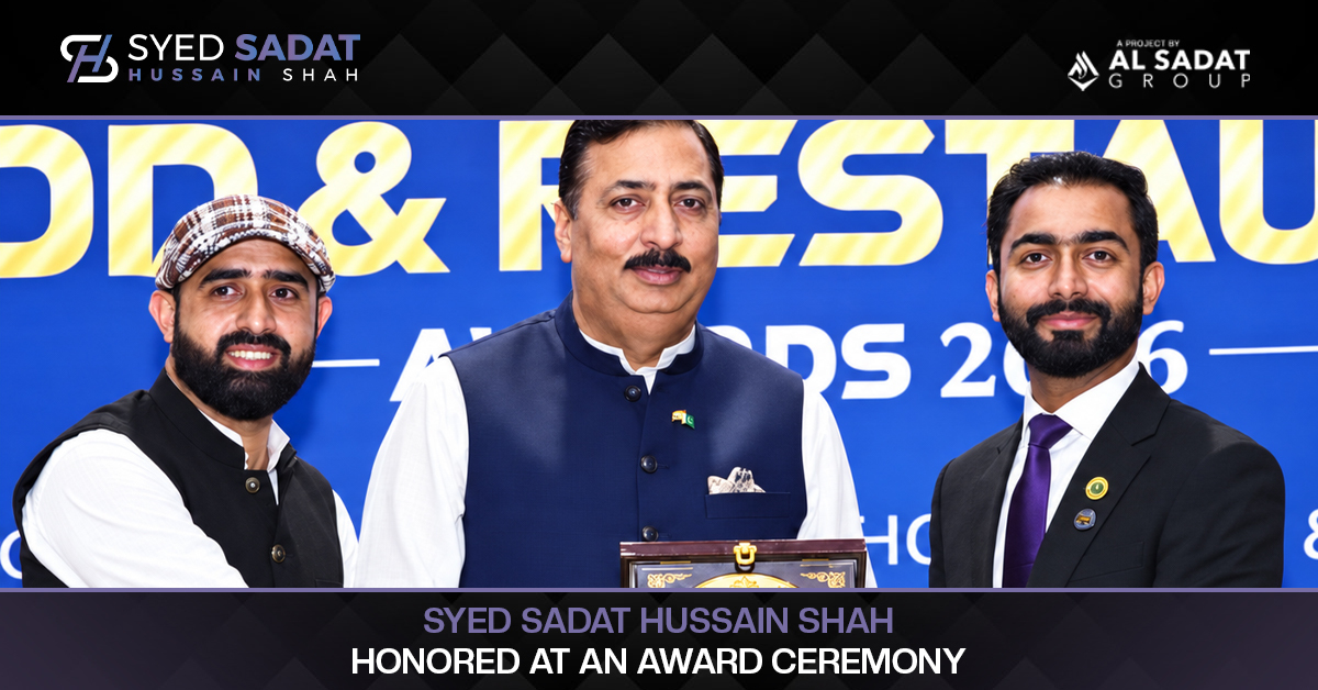 Syed Sadat Hussain Shah Honored at an Award Ceremony